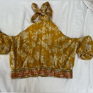 Tularosa Yellow Floral Halter Blouse